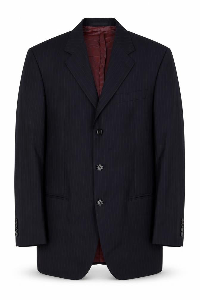 Front view of Austin Reed Men's Blue Striped Blazer 38 Regular