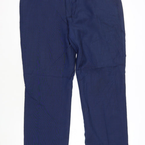 Charles Tyrwhitt Men's Blue Wool Trousers, Size 36R