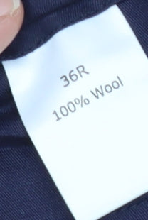 Charles Tyrwhitt Men's Blue Wool Trousers, Size 36R