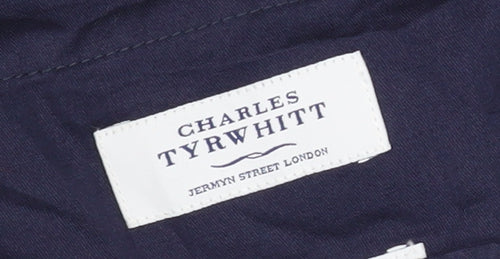 Charles Tyrwhitt Men's Blue Wool Trousers, Size 36R