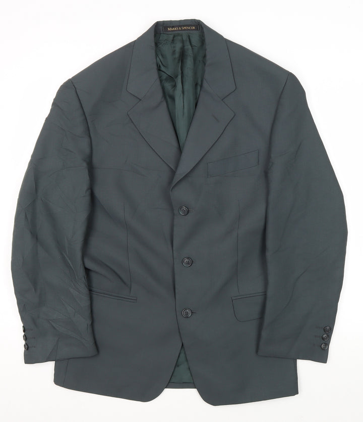 Marks and Spencer Men's Green Suit Jacket 40S
