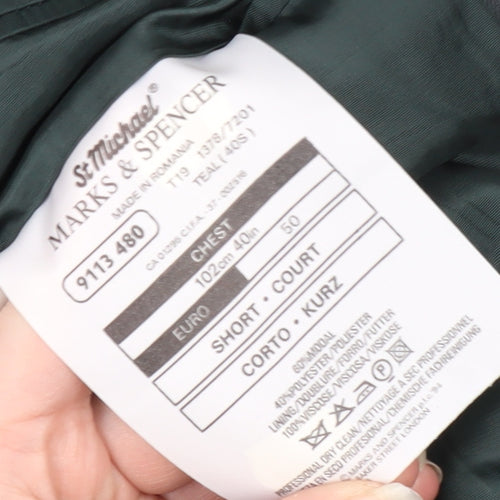 Marks and Spencer Men's Green Suit Jacket 40S
