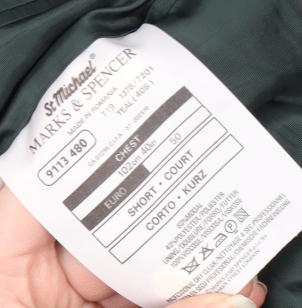 Marks and Spencer Men's Green Suit Jacket 40S