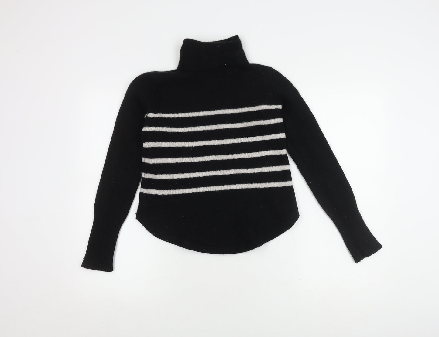 Jigsaw Women's Black Cashmere Roll Neck Jumper, Small