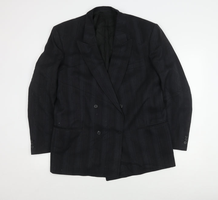 Anthony Loretto Men's Black 42R Peak Lapel Blazer