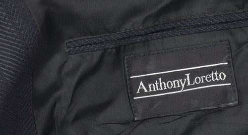 Anthony Loretto Men's Black 42R Peak Lapel Blazer