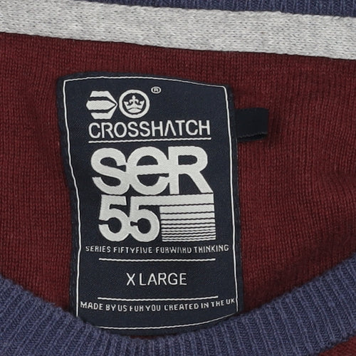 Crosshatch Men's XL Blue Pullover Jumper, Crew Neck