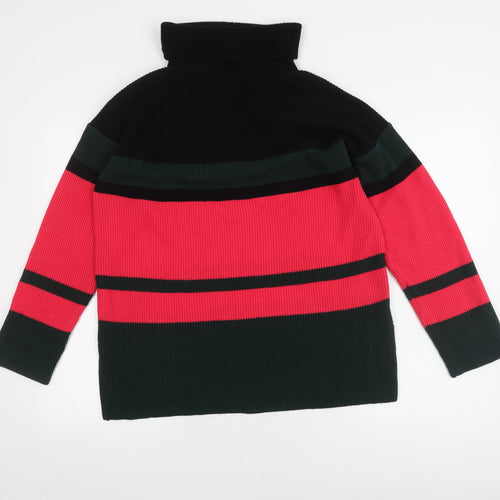 Body Flirt Women's Red Striped Roll Neck Jumper, Size S