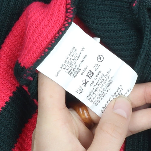 Body Flirt Women's Red Striped Roll Neck Jumper, Size S