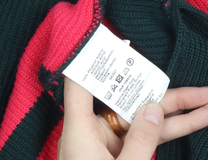 Body Flirt Women's Red Striped Roll Neck Jumper, Size S