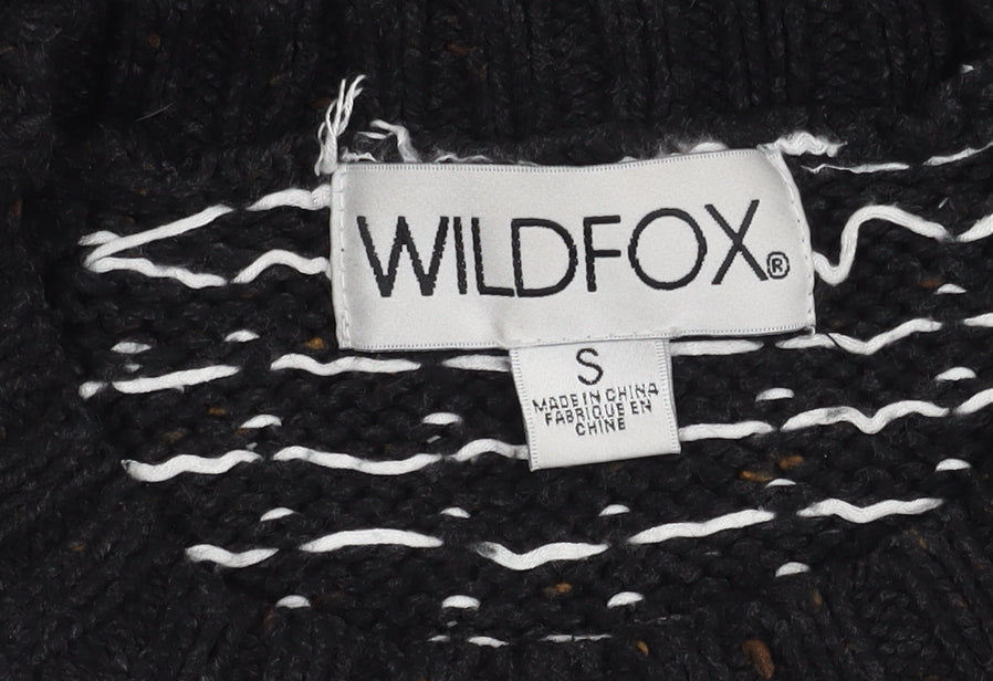 Wildfox Women's Black Knit Jumper, Size S, Balloon Sleeves