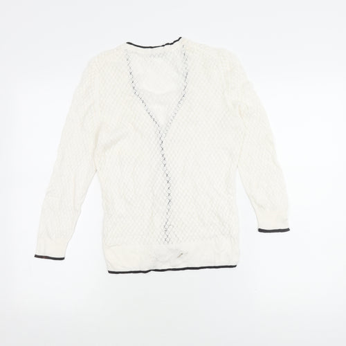 H&M Women's White V-Neck Cardigan, Size S