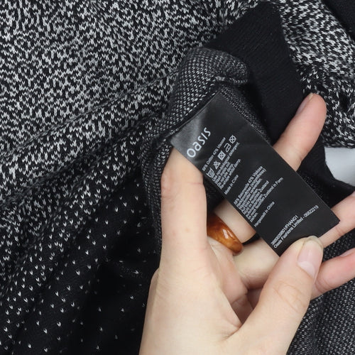 Oasis Women's Black Bodycon Dress, Size L, Long Sleeve