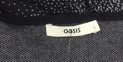 Oasis Women's Black Bodycon Dress, Size L, Long Sleeve