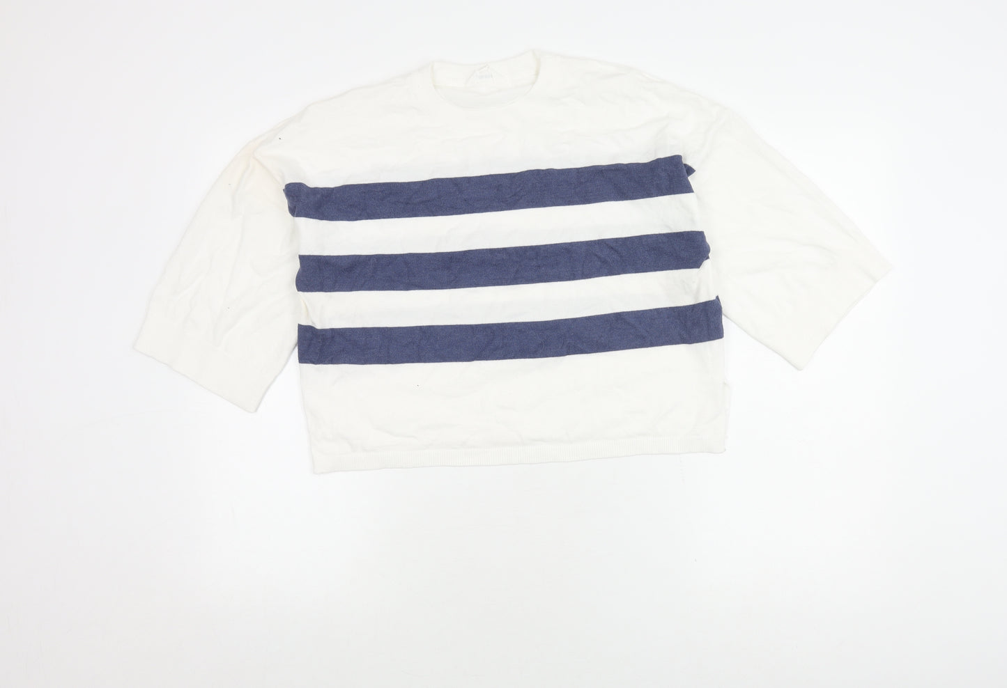 Object Women White Cropped Striped Top L