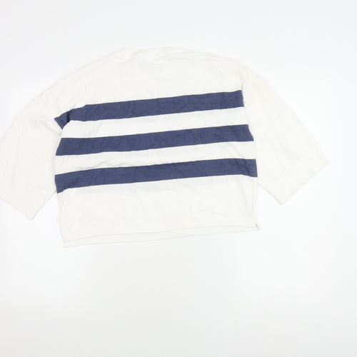 Object Women White Cropped Striped Top L