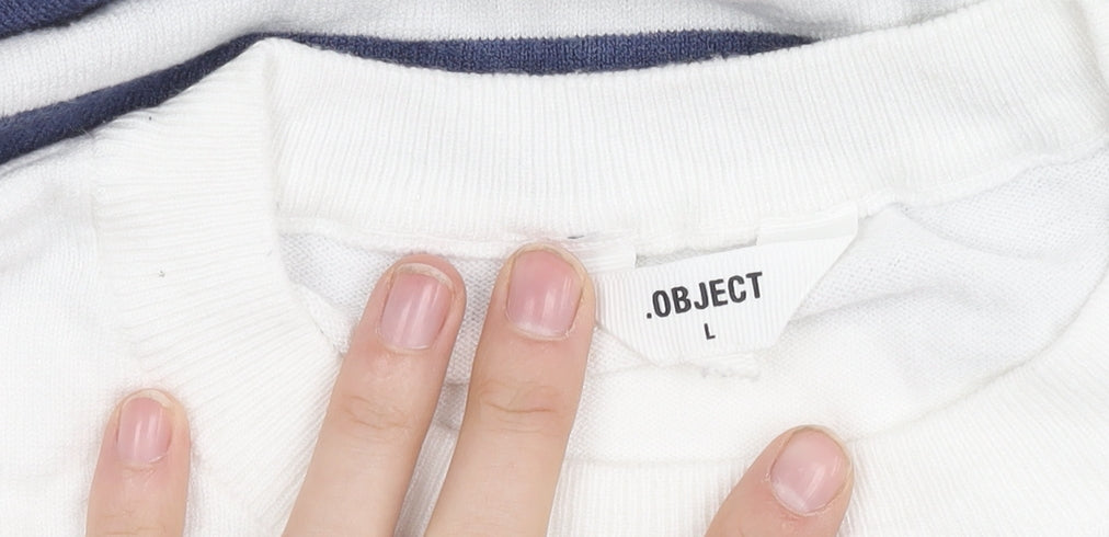 Object Women White Cropped Striped Top L