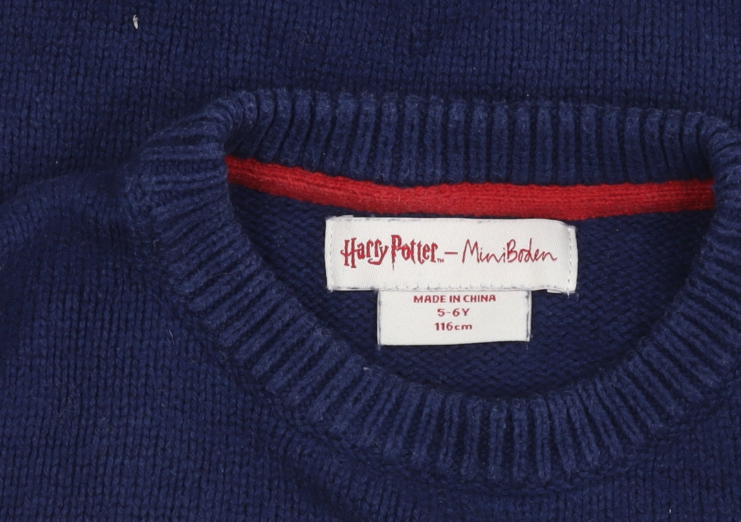 Mini Boden Boys Blue Harry Potter Pullover Jumper, 5-6 Years