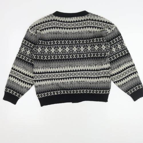 Evolution Men's Black Fair Isle Cardigan