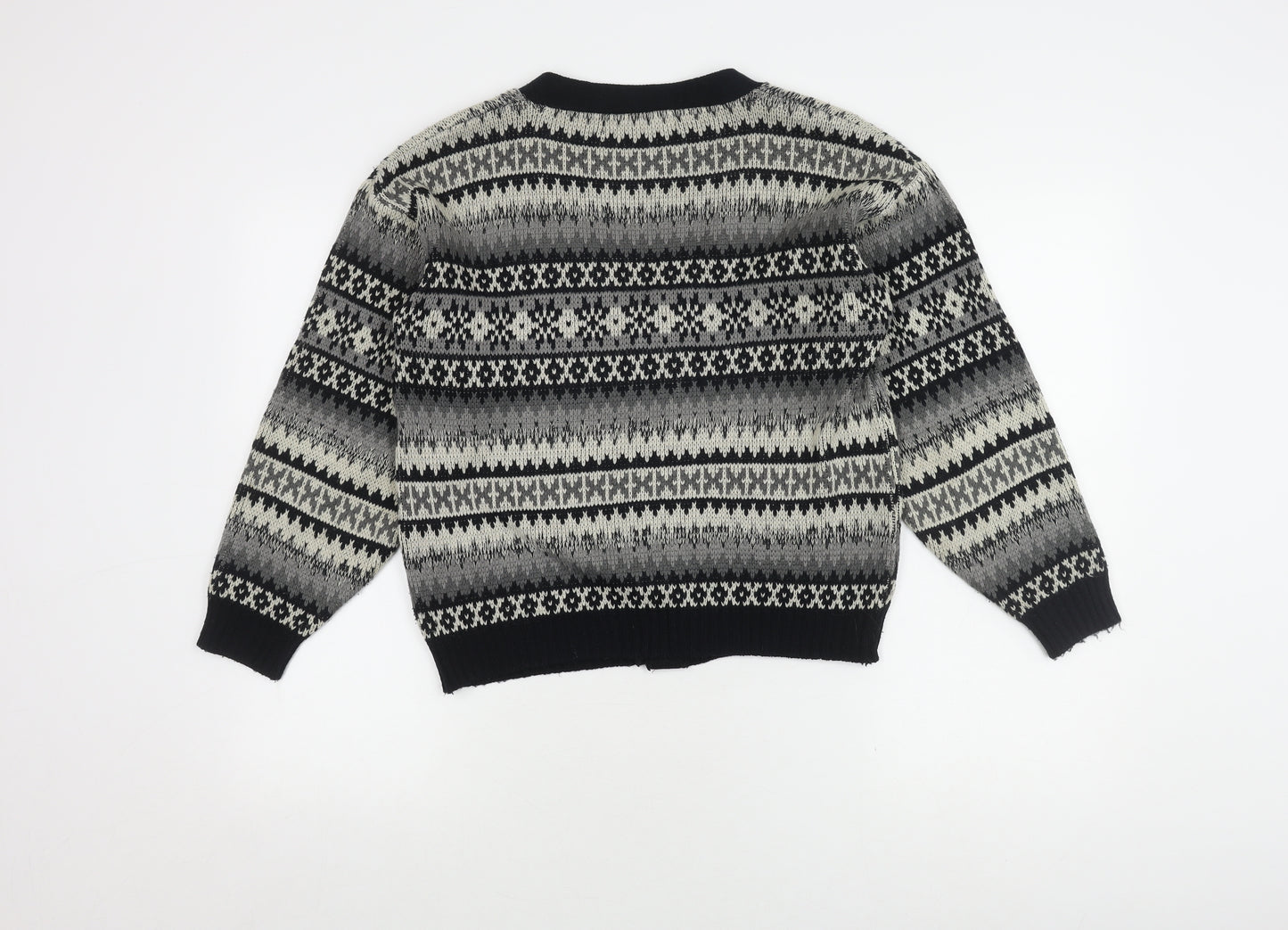 Evolution Men's Black Fair Isle Cardigan