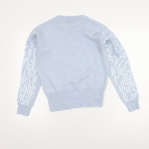 Next Women's Blue Sequin Pullover Jumper Size 8