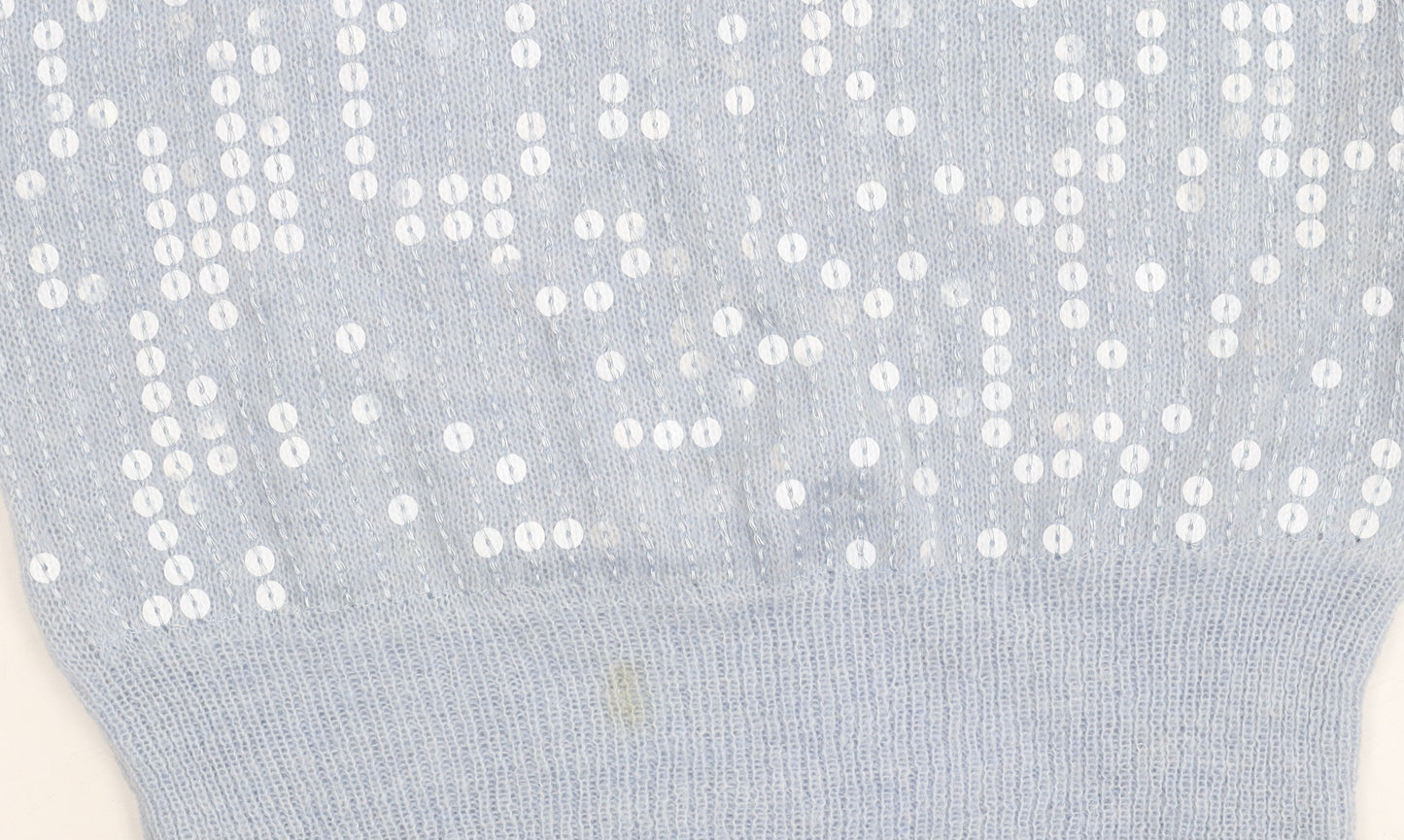 Next Women's Blue Sequin Pullover Jumper Size 8