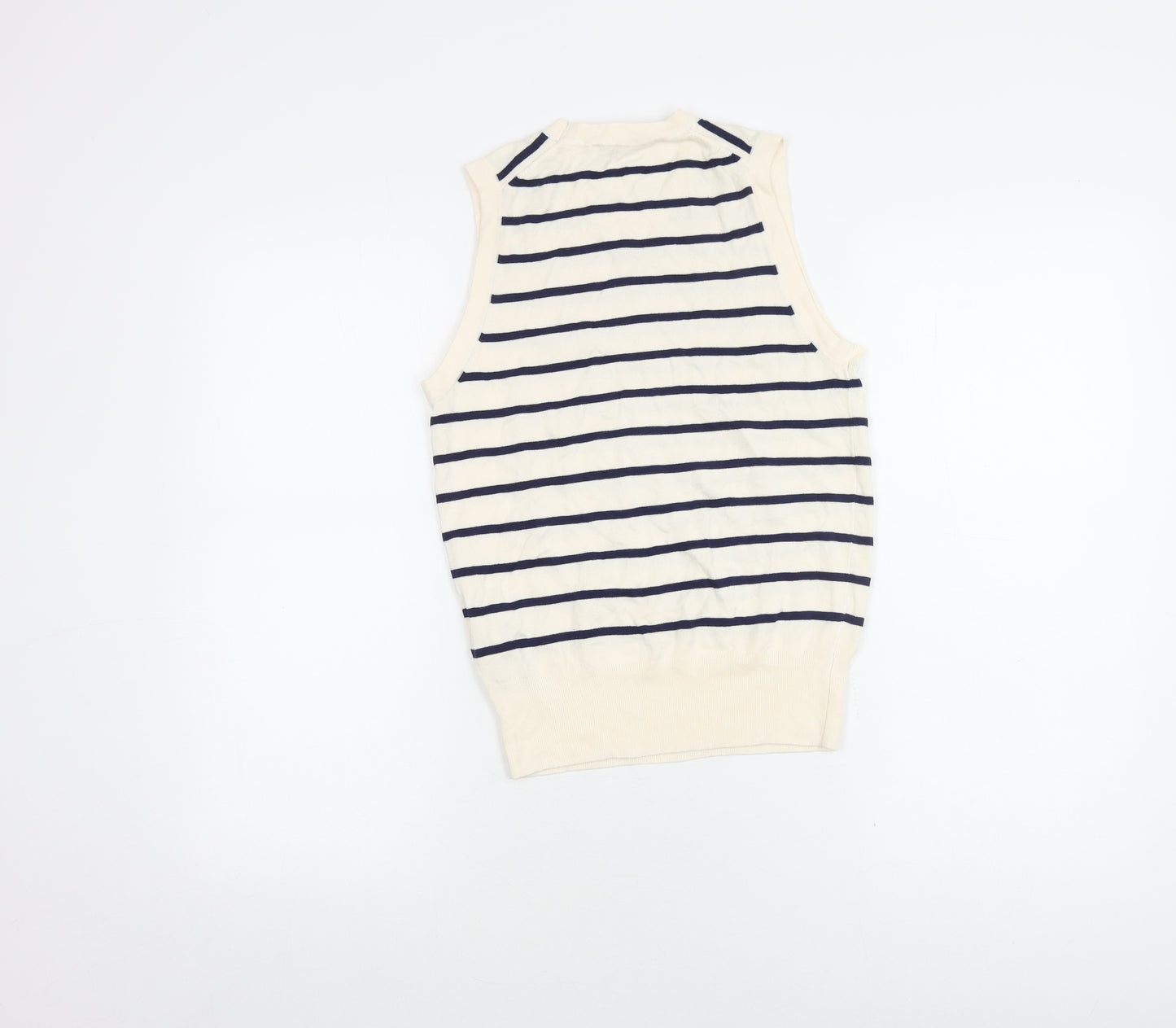 Zara Women's Ivory Sleeveless Striped Tank Top, Size S