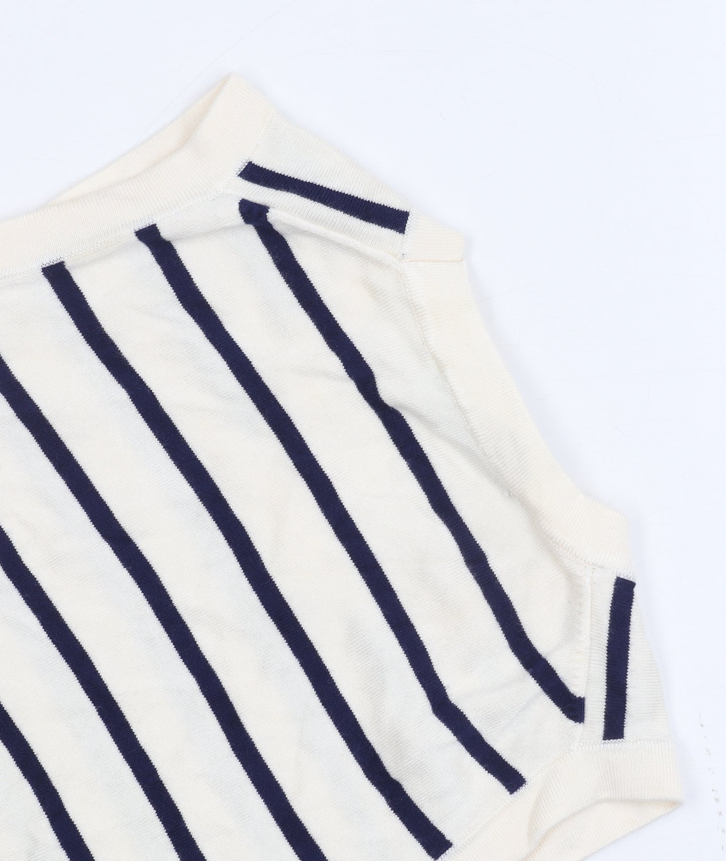 Zara Women's Ivory Sleeveless Striped Tank Top, Size S