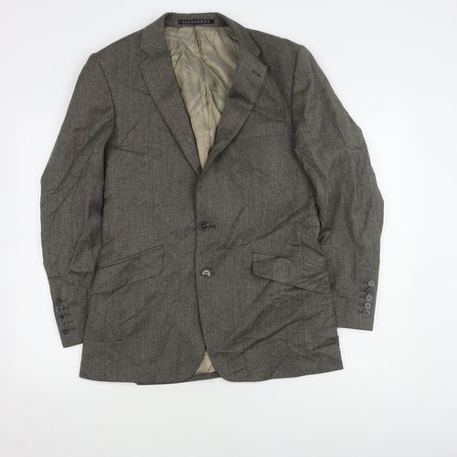 Alexandre Grey Herringbone Wool Men's Blazer Size 38R