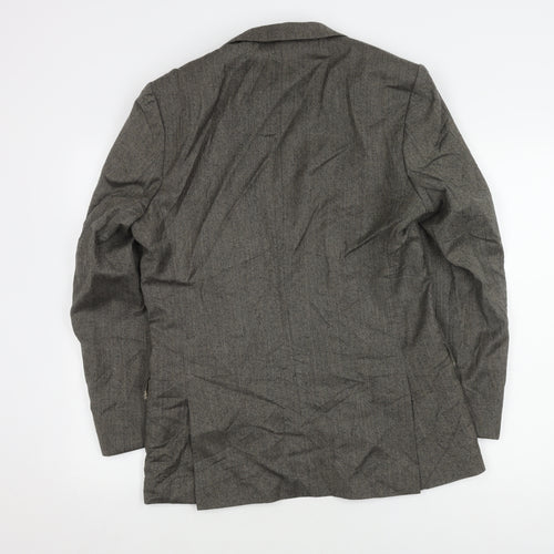 Alexandre Grey Herringbone Wool Men's Blazer Size 38R