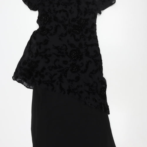 Eva Blue Women's Black Dress Size 8 Rayon Blend