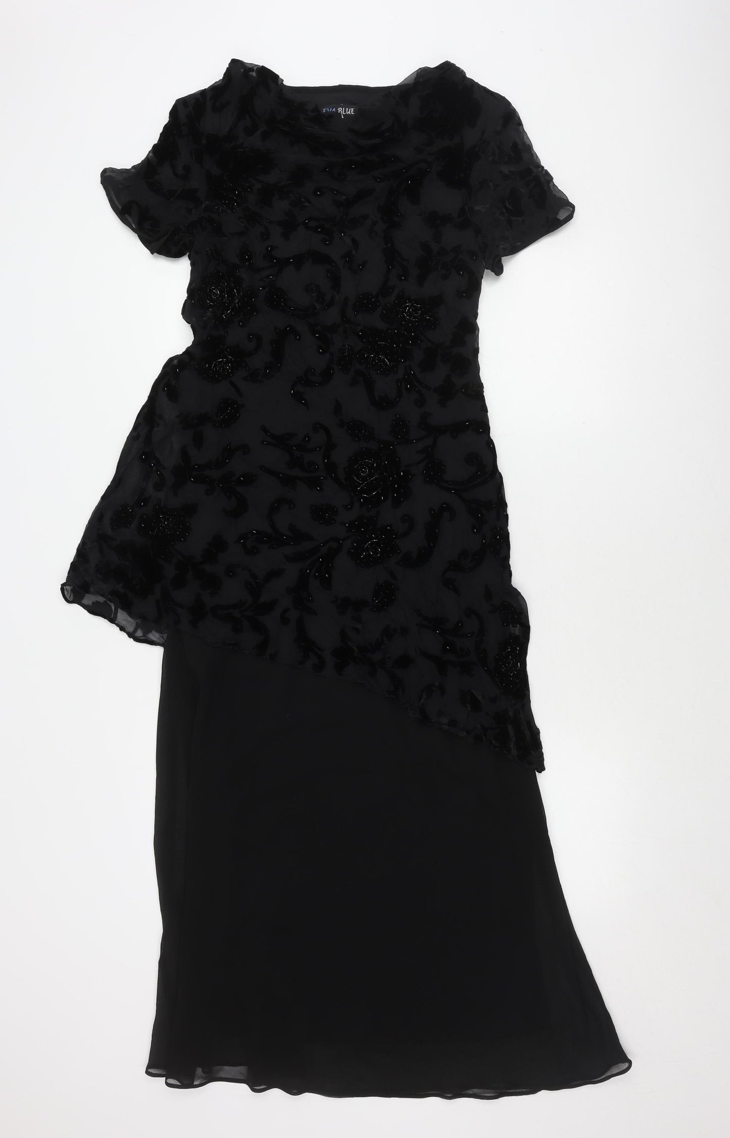 Eva Blue Women's Black Dress Size 8 Rayon Blend