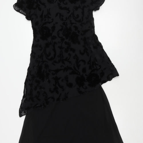 Eva Blue Women's Black Dress Size 8 Rayon Blend