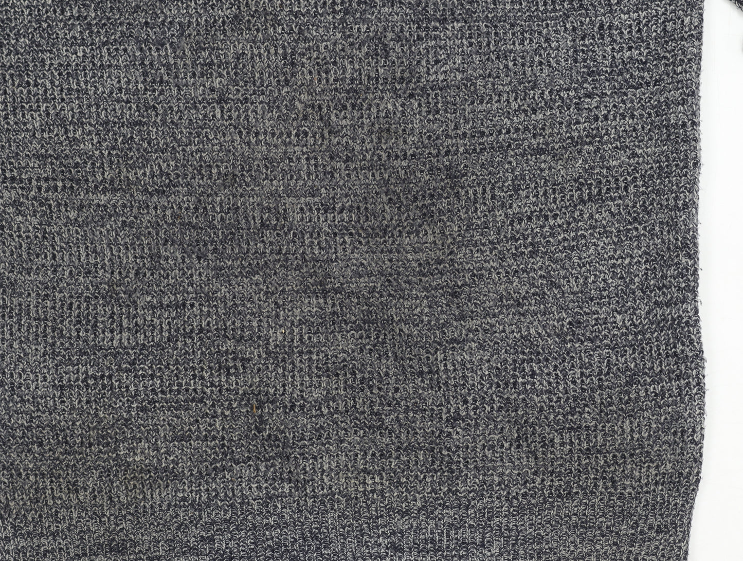 Brave Soul Men's Grey Acrylic Crew Neck Jumper M