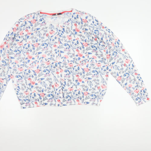 Joules Women's Floral Cardigan, Multicoloured, Size 18