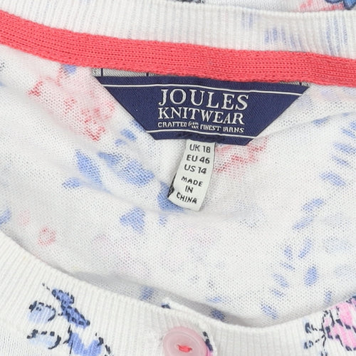 Joules Women's Floral Cardigan, Multicoloured, Size 18