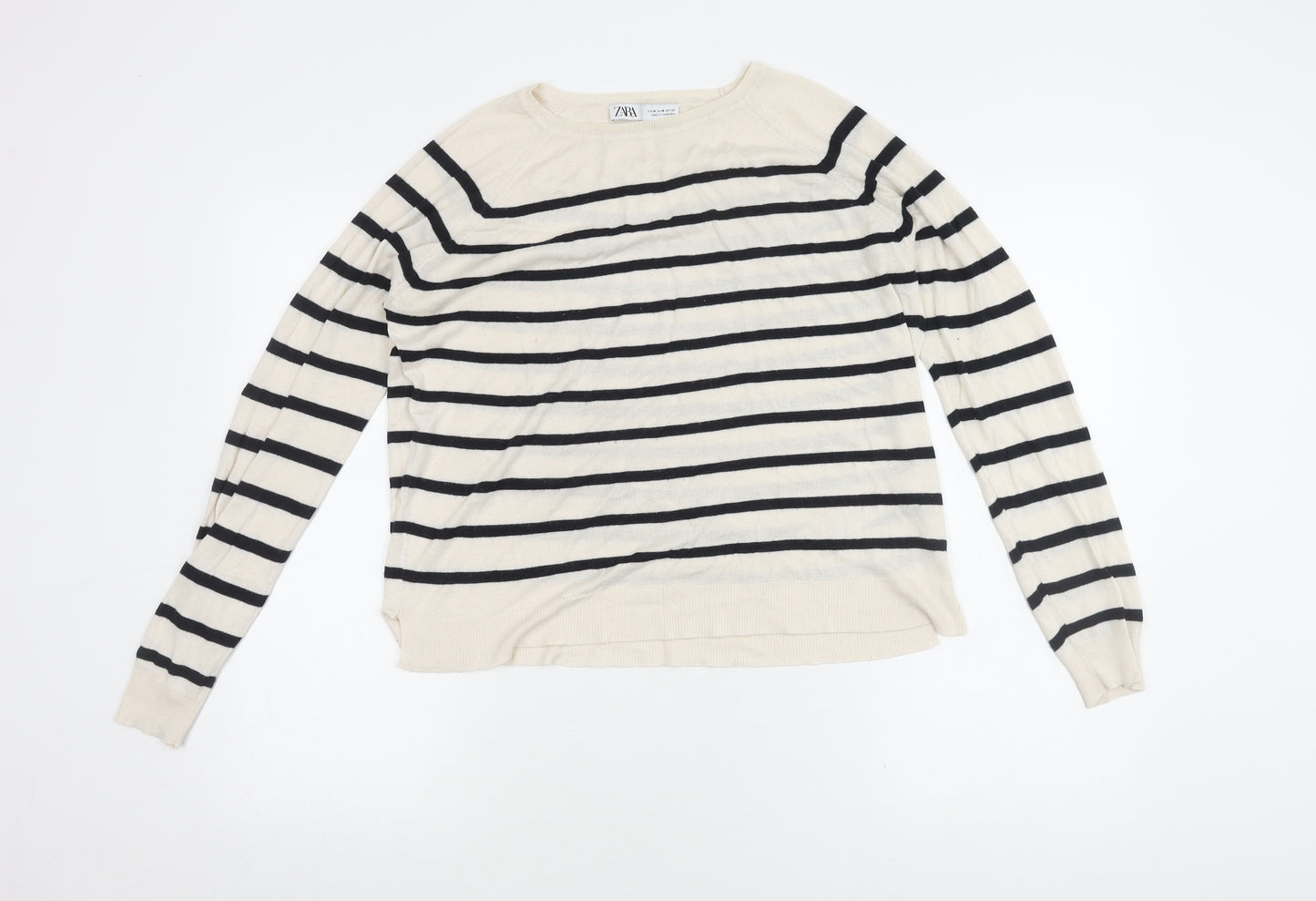 Zara Women's Multicoloured Striped Jumper M