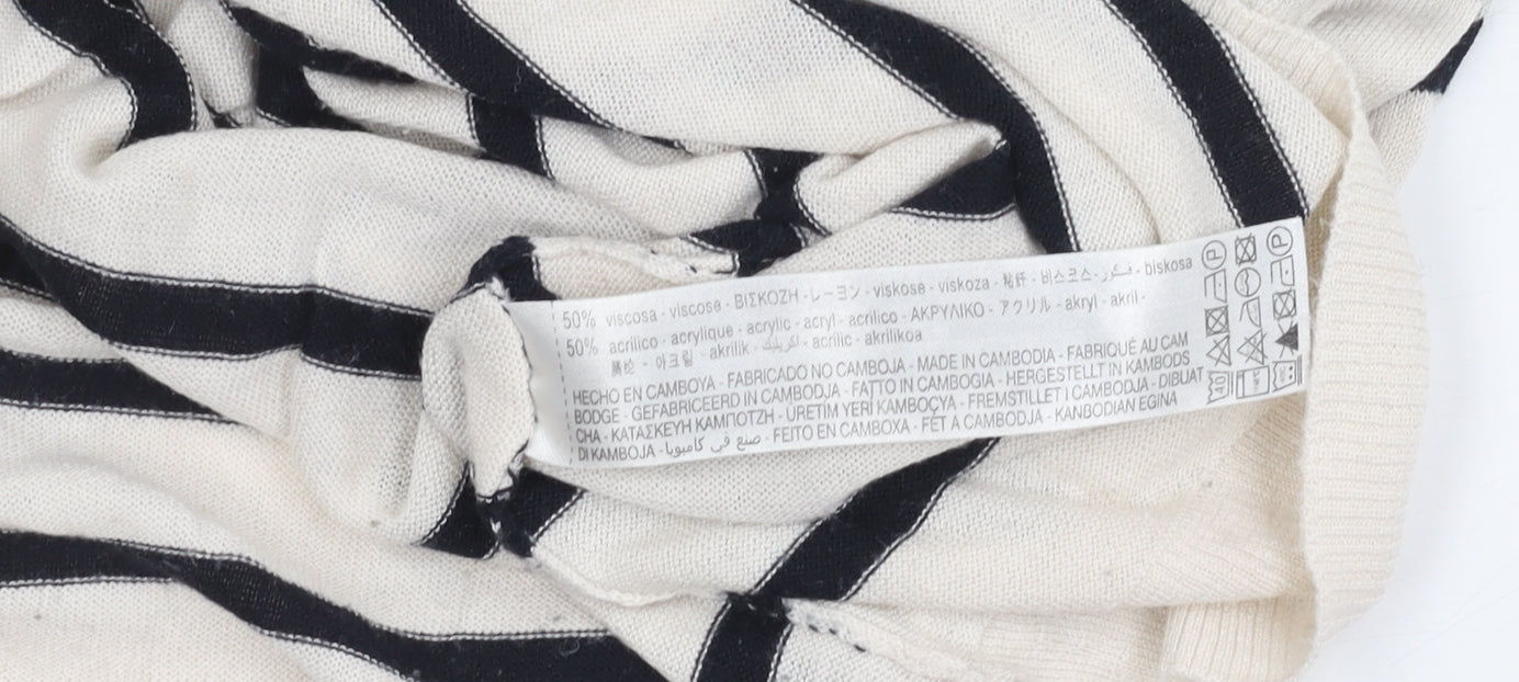 Zara Women's Multicoloured Striped Jumper M