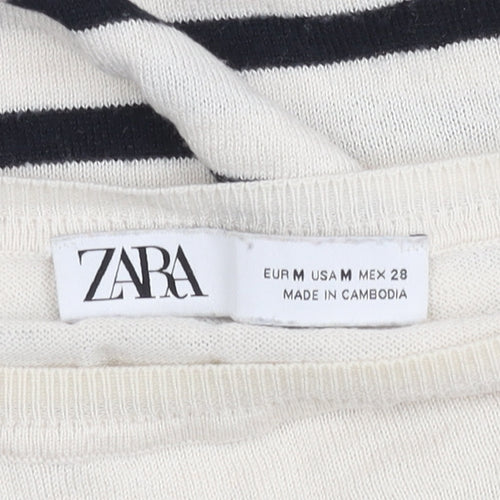 Zara Women's Multicoloured Striped Jumper M