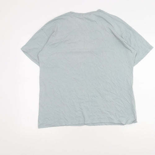 Pull & Bear Men's Art Graphic Blue T-Shirt L