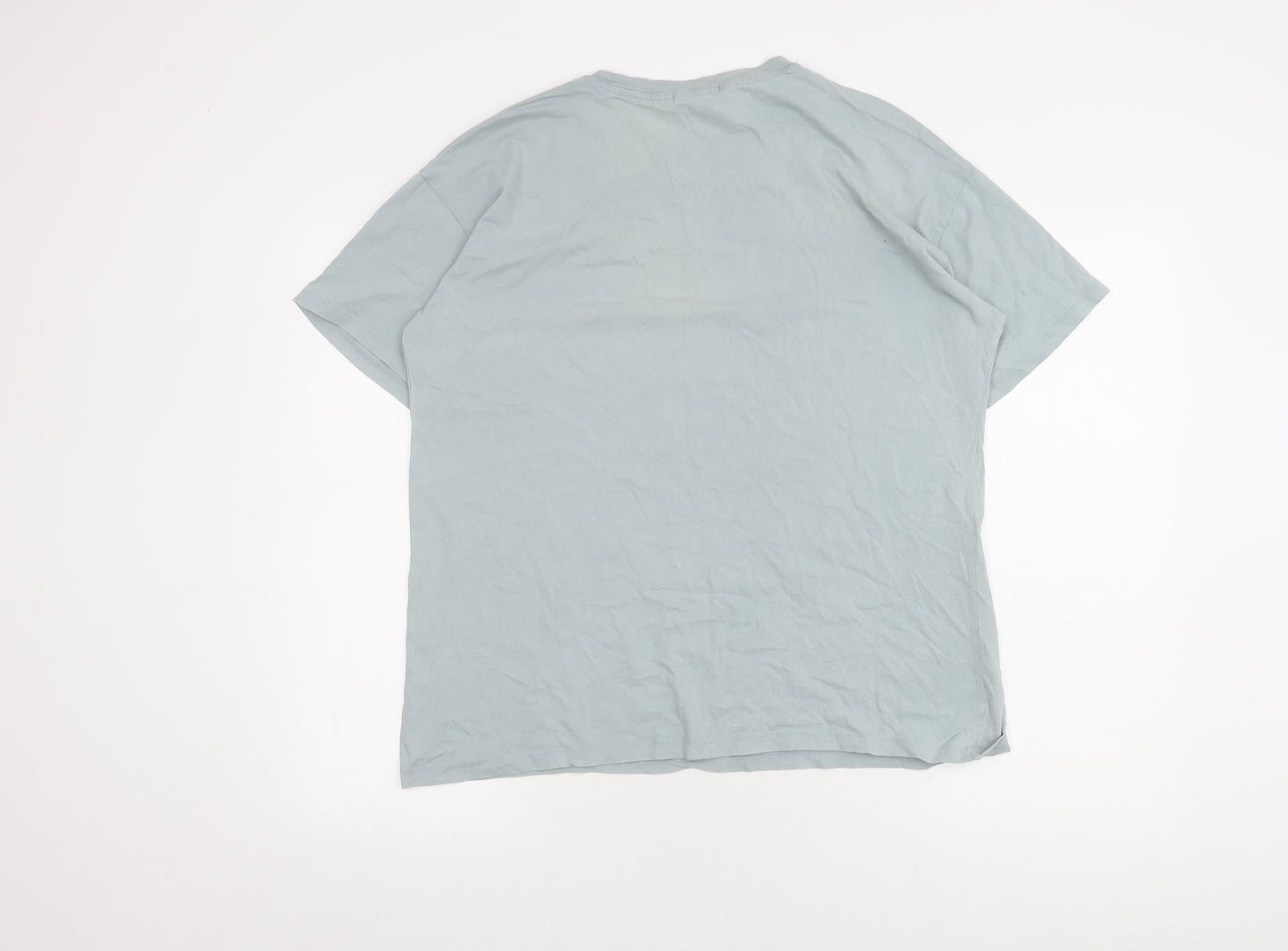 Pull & Bear Men's Art Graphic Blue T-Shirt L