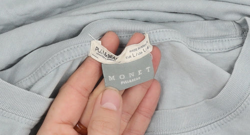 Pull & Bear Men's Art Graphic Blue T-Shirt L