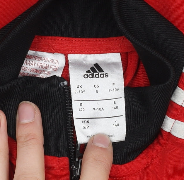 Adidas Boys Red Track Jacket 9-10 Years