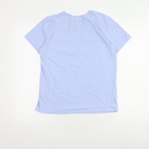 Superdry Women's Blue T-Shirt, Size 12, Cotton, Crew Neck