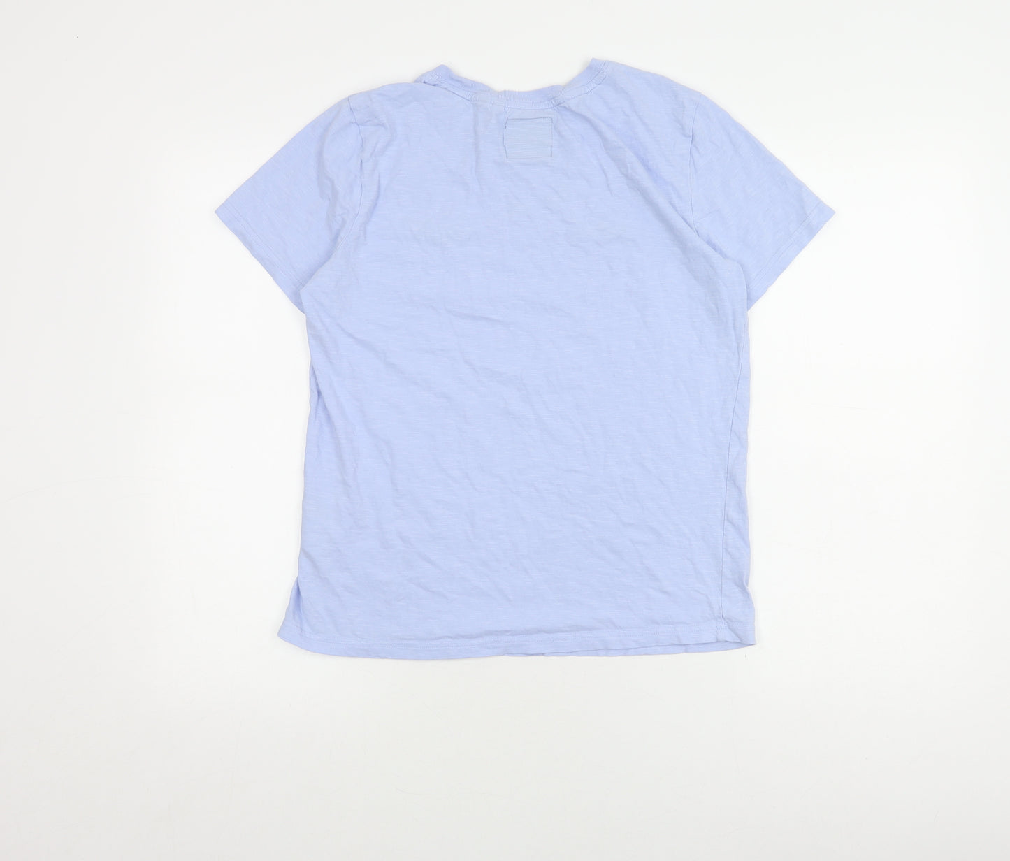 Superdry Women's Blue T-Shirt, Size 12, Cotton, Crew Neck