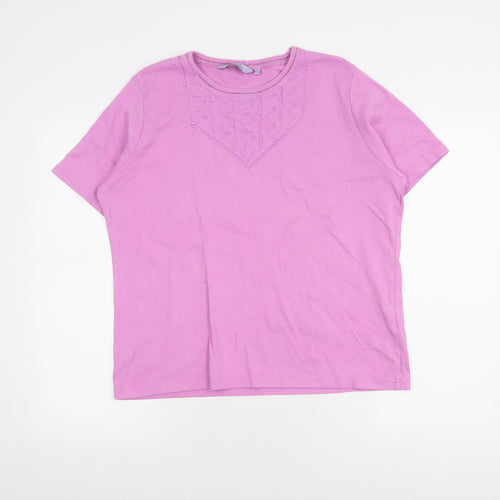 Honor Millburn Women's Pink Cotton T-Shirt, Size L