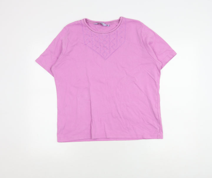 Honor Millburn Women's Pink Cotton T-Shirt, Size L
