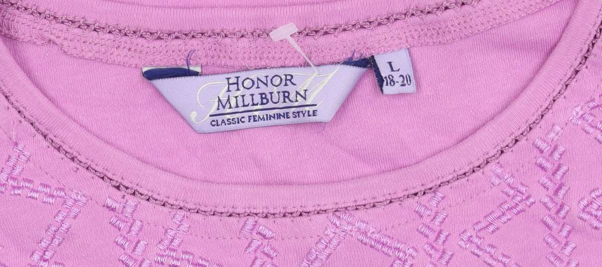 Honor Millburn Women's Pink Cotton T-Shirt, Size L