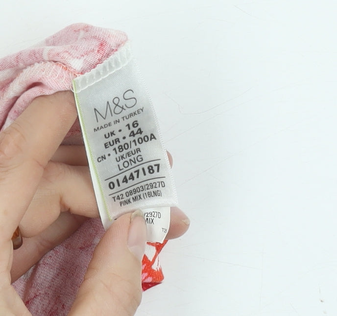 Marks and Spencer Women's Pink Floral Long Dress