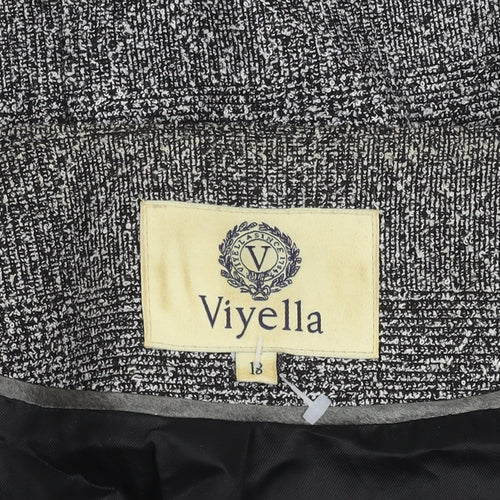Viyella Women's Grey Herringbone Suit Jacket Size 18